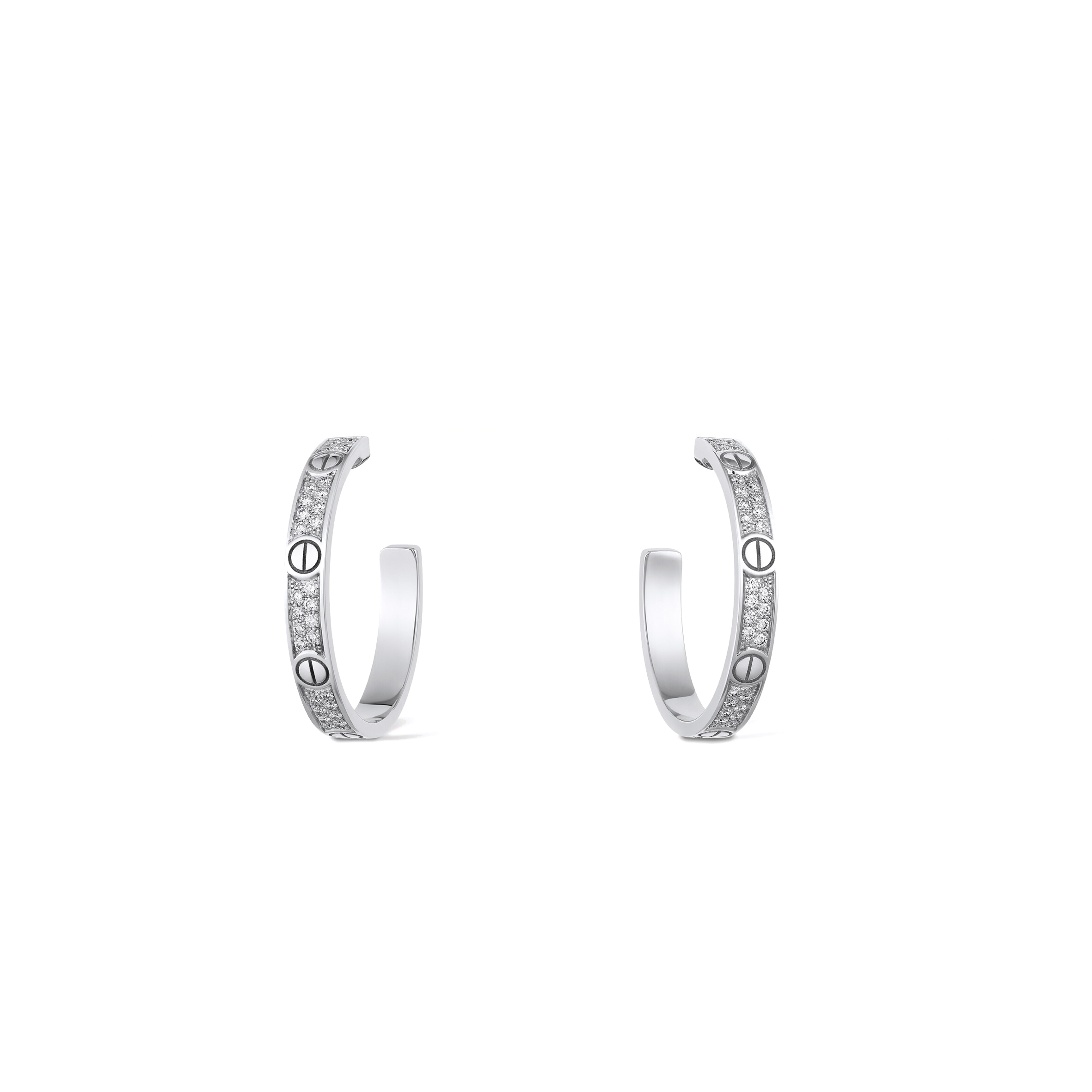 Ca*t*er love hoop earrings, medium model, paved n8515193